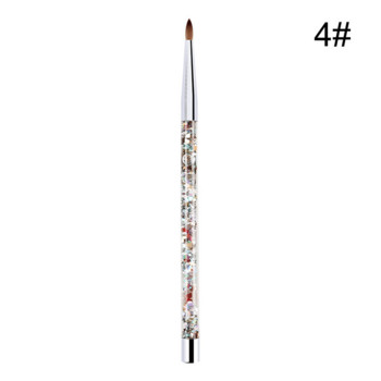 1 PC Crystal Acrylic Nail Art Brush No Gel Carving Pen Brush Liquid Powder DIY Nail Drawing Liquid Glitter Handle