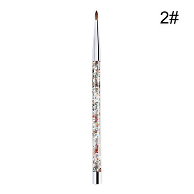 1 db Crystal Arylic Nail Art ecset zselé nélküli faragó toll ecset folyékony púder barkácsolás körömrajzoló folyékony csillogó nyél