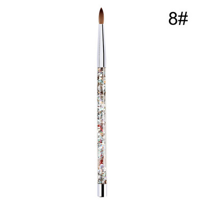 1 db Crystal Arylic Nail Art ecset zselé nélküli faragó toll ecset folyékony púder barkácsolás körömrajzoló folyékony csillogó nyél