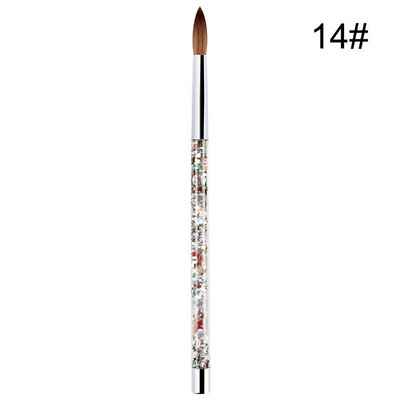 1 db Crystal Arylic Nail Art ecset zselé nélküli faragó toll ecset folyékony púder barkácsolás körömrajzoló folyékony csillogó nyél
