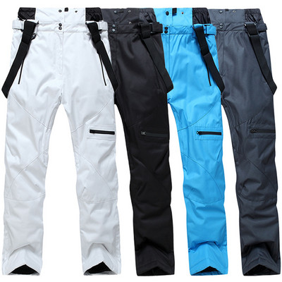 Ски панталони, мъжки, дамски, едноплатков, двуплатков, удебелен, топъл, устойчив на износване, водоустойчив памучен панталон с презрамки, външни