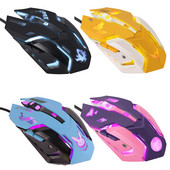 Légző LED USB vezetékes optikai egér 2400 dpi PC laptop asztali számítógép 6 gombos játék egerek OW DVA overwatch Dropshippinghez