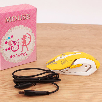 Ενσύρματο οπτικό ποντίκι LED αναπνοής USB 2400dpi Φορητός υπολογιστής Επιτραπέζιος υπολογιστής 6 κουμπιών Ποντίκια παιχνιδιού για OW DVA overwatch Dropshipping