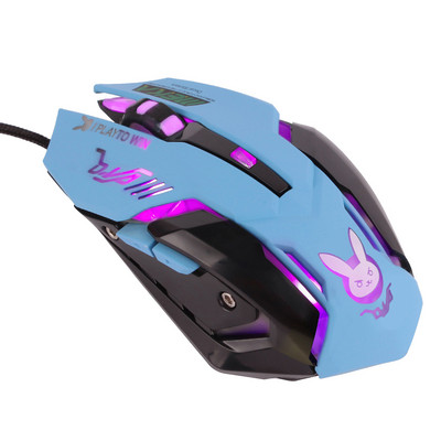 Légző LED USB vezetékes optikai egér 2400 dpi PC laptop asztali számítógép 6 gombos játék egerek OW DVA overwatch Dropshippinghez