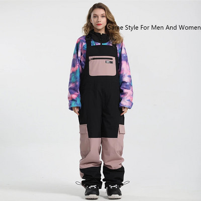 Costume de schi pentru femei Salopete pentru bărbați Pantaloni de snowboard în aer liber Pantaloni de zăpadă cu cusături largi Set de schi Impermeabil Îmbrăcăminte de iarnă Respirabil