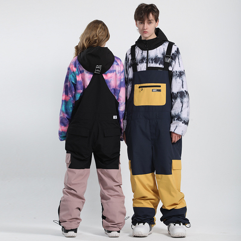 Costume de schi pentru femei Salopete pentru bărbați Pantaloni de snowboard în aer liber Pantaloni de zăpadă cu cusături largi Set de schi Impermeabil Îmbrăcăminte de iarnă Respirabil