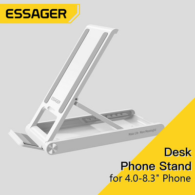 Essager Преносим настолен държач Сгъваема мини мобилна стойка за телефон за iPhone 13 Pro Max iPad Xiaomi Desk Bracket Преносима стойка