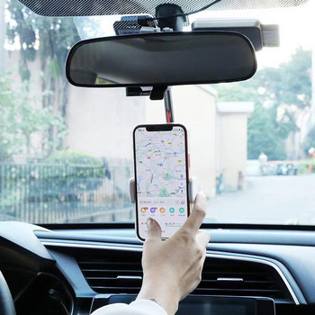 2022 г. Нов държач за телефон с огледало за обратно виждане за кола за iPhone 12 GPS седалка Смартфон Стойка за държач за телефон за кола Регулируема поддръжка