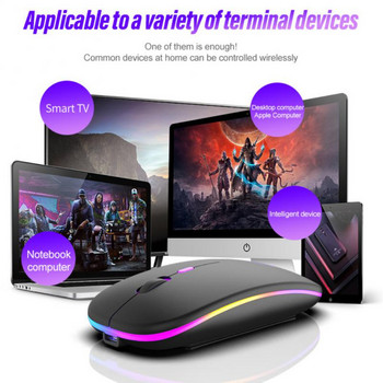 X15 Bluetooth WiFi ασύρματο ποντίκι Επαναφορτιζόμενο Φωτεινό αθόρυβο ποντίκι gaming USB για φορητό υπολογιστή tablet PC Gamer