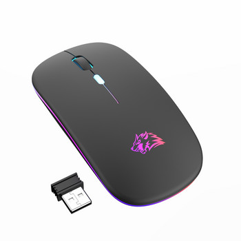 X15 Bluetooth WiFi безжична мишка, акумулаторна светеща USB безшумна игрална мишка за компютър, геймър, таблет, лаптоп