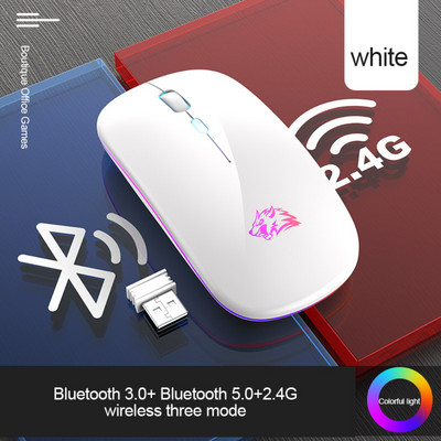 X15 Bluetooth WiFi bežični miš Punjivi svjetleći USB tihi igraći miš za PC igrače Tablet Laptop