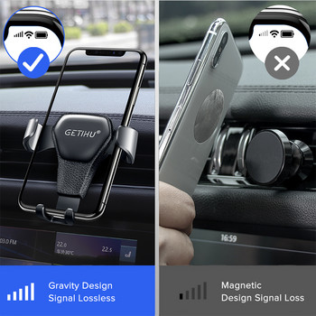 GETIHU Βάση αυτοκινήτου Gravity Air Vent Βάση στήριξης GPS για iPhone 12 11 Pro XR XS 7 8 Max Huawei Xiaomi Mi Redmi Samsung LG