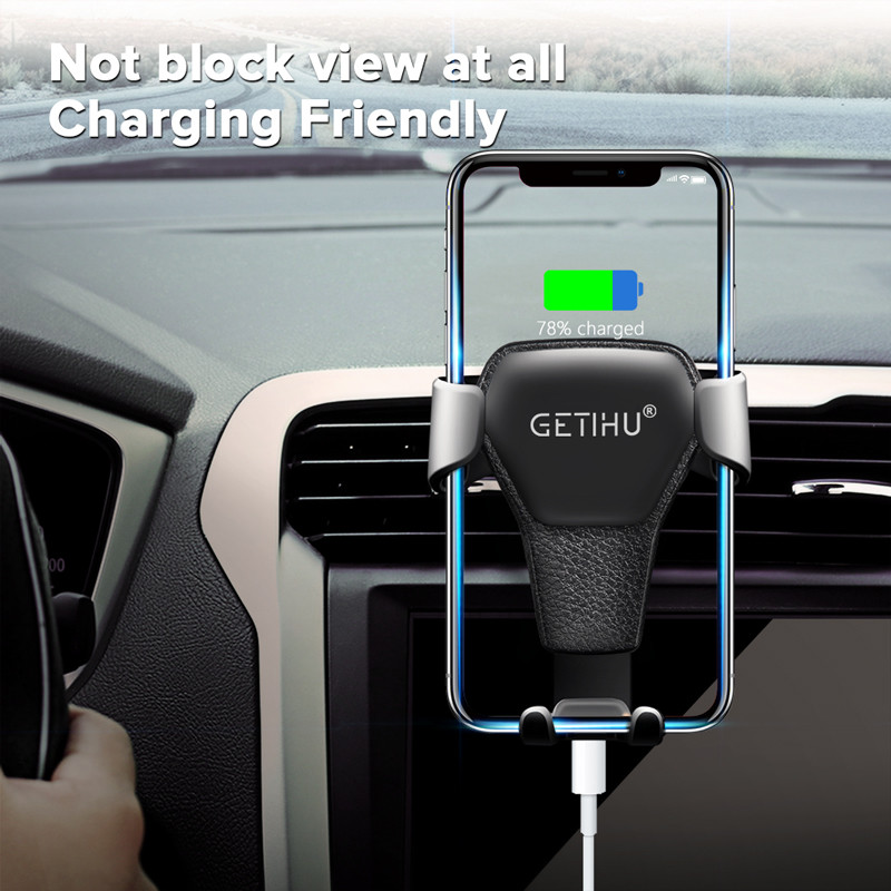 Držiak do auta GETIHU Gravity, vetrací otvor, GPS, stojan, podpora pre iPhone 12 11 Pro XR XS 7 8 Max Huawei Xiaomi Mi Redmi Samsung LG