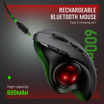 Bluetooth ποντίκι Επαναφορτιζόμενο 2.4G USB ασύρματα ποντίκια Εργονομικό ποντίκι trackball για υπολογιστή 1000 1600 1800 DPI