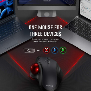 Bluetooth ποντίκι Επαναφορτιζόμενο 2.4G USB ασύρματα ποντίκια Εργονομικό ποντίκι trackball για υπολογιστή 1000 1600 1800 DPI