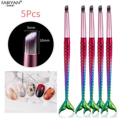 Gradiens körömdíszítő ecset festés rajz UV gél ecset DIY manikűr toll eszközök sellő 2/5 db