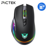 PICTEK PC255 Gaming miš Bežični 10000 DPI RGB miš Punjivi ergonomski računalni miševi s 8 programabilnih tipki za PC
