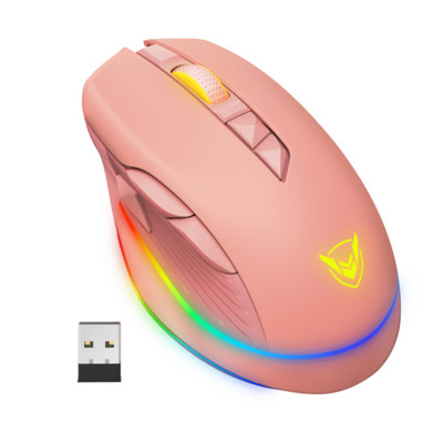 PICTEK PC255 Gaming miš Bežični 10000 DPI RGB miš Punjivi ergonomski računalni miševi s 8 programabilnih tipki za PC