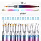 Körömkefe manikűrhöz akril UV gél hosszabbító toll körömlakk festés rajz ecset bélés Pinceau Nail Art