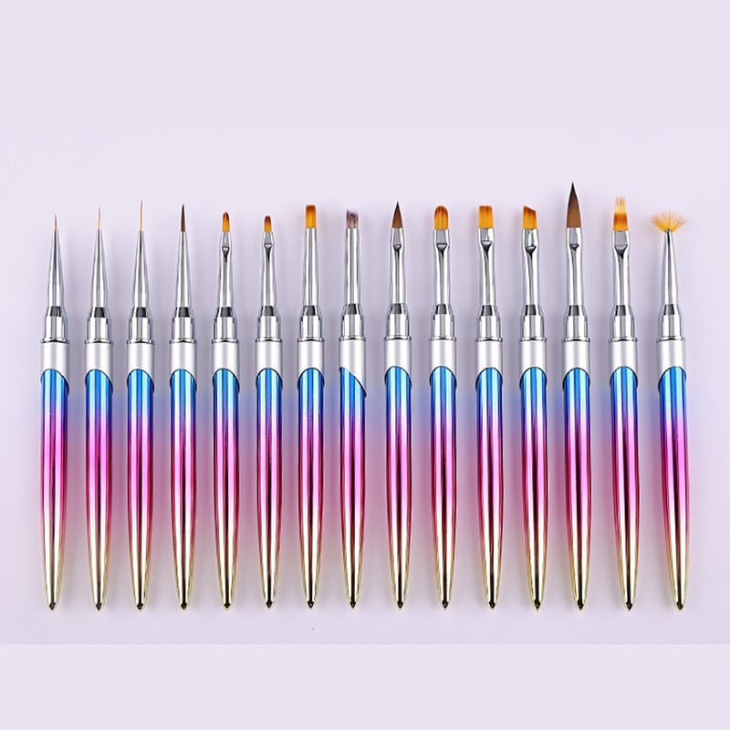 Körömkefe manikűrhöz akril UV gél hosszabbító toll körömlakk festés rajz ecset bélés Pinceau Nail Art