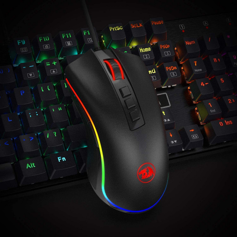 Mouse de gaming Redragon M711 Cobra 10000 DPI cu mouse de gaming cu iluminare din spate de 16,8 milioane de culori RGB