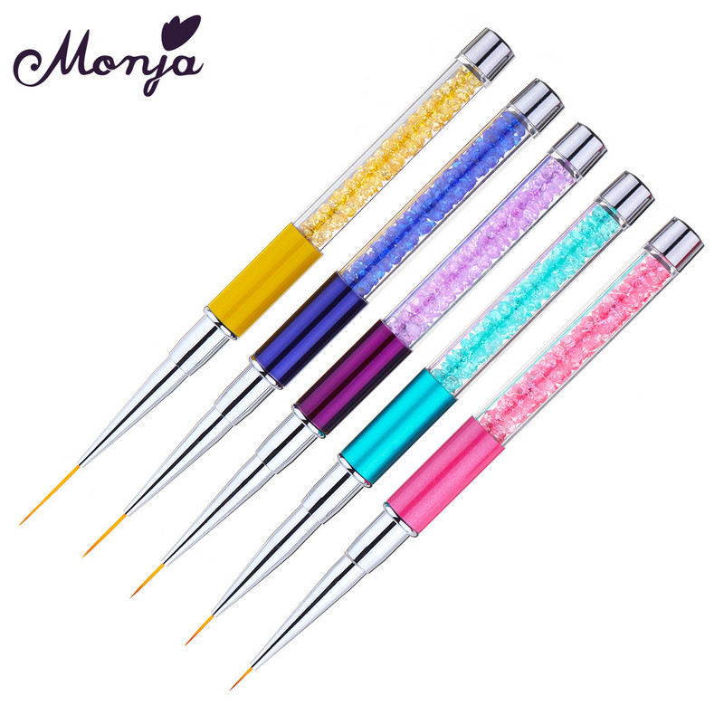 Monja New Nail Art akril strassz nyél építő festő ecset francia csíkok vonalak bélés minta rajzoló toll manikűr eszköz