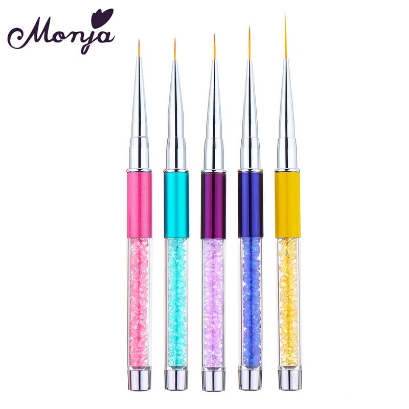 Monja New Nail Art akril strassz nyél építő festő ecset francia csíkok vonalak bélés minta rajzoló toll manikűr eszköz