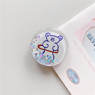 Luksuzna torba za živi pijesak iz crtića Proširivi rukohvat Tok držač telefona Prsten za prste Potpora sklopiva Griptok utičnica za iPhone