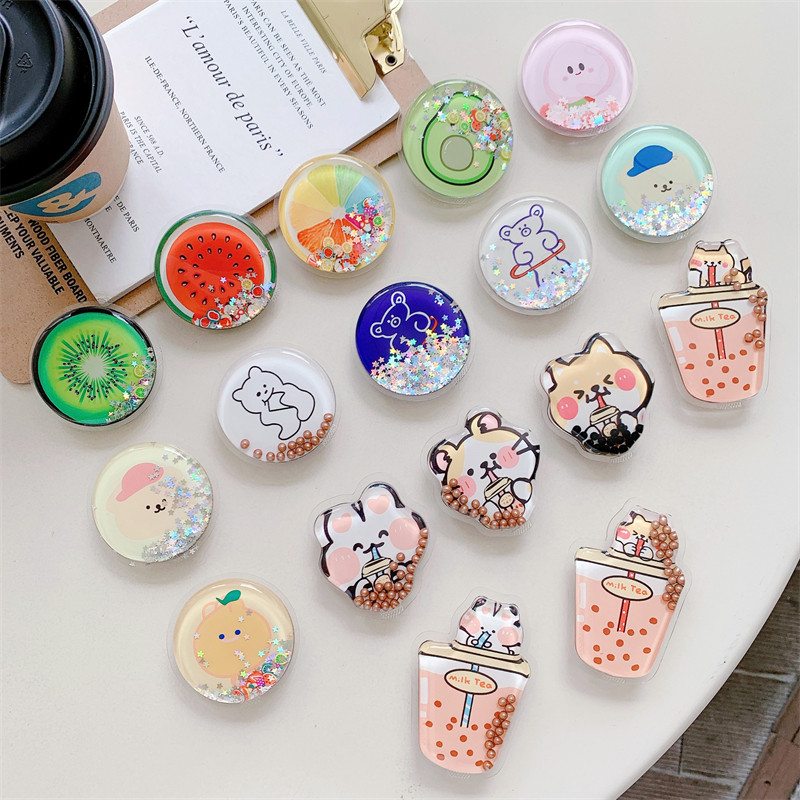 Luksuzna torba za živi pijesak iz crtića Proširivi rukohvat Tok držač telefona Prsten za prste Potpora sklopiva Griptok utičnica za iPhone