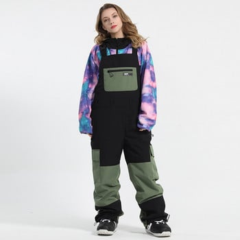 Snowboard Wear 2021 Strap παντελόνι σκι Ανδρικό μονό σανίδα Διπλή αδιάβροχη φόρμα ασορτί χρώματος Ολόσωμη φωτεινή παλίρροια Brand Snow