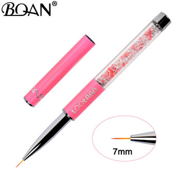 BQAN Pink Nail Art Metal Acrylic Liquid Powder Carving UV Gel Extension Builder French Flower Painting Drawing Liner Brush