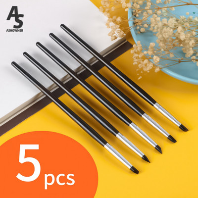 5db akril francia csíkos körömdíszítő ecsetkészlet 3D tippek manikűr Ultravékony vonalrajzoló toll szilikon ecsetek festőeszközök