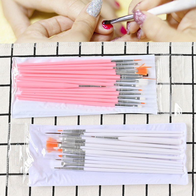 15db/Kit Nail Art akril ecset készlet festőtoll művészeti szalon ecset akril körömkefe körömlakk ecsetek készlet manikűr eszközhöz #