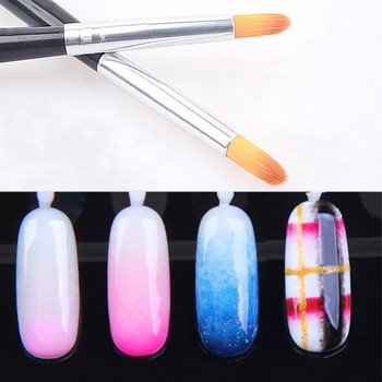 2 τμχ Βούρτσα για στυλό με τζελ νυχιών Nylon Hair Ombre Brush Nail Art Βούρτσες Μαλακά νύχια Εργαλεία μανικιούρ για στυλό νυχιών με τζελ με ντεγκραντέ UV