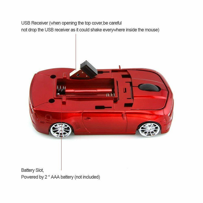 Mouse-ul de computer fără fir CHYI Mouse cool sport pentru mașină cu receptor USB 1600 DPI Mini mouse optic 3D pentru copii cu mouse pad