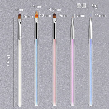 1 τεμ. Πινέλο νυχιών Aurora Ultra-thin Line Nail Stol Drawing Liner Flower Nail Art Brush UV Gel Paincing Pencil Nail Art Αξεσουάρ