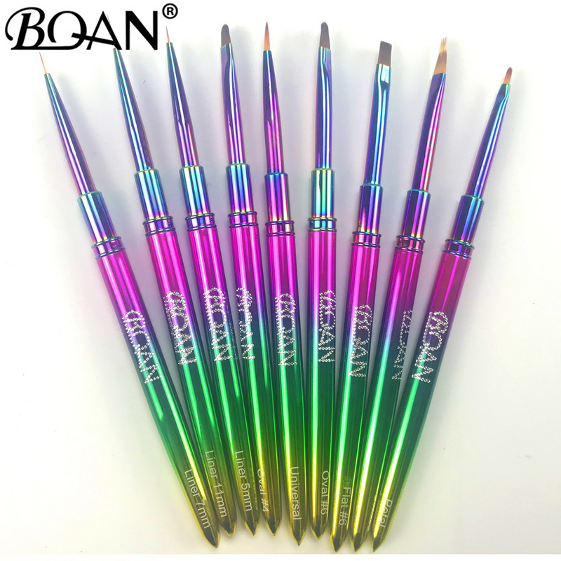 BQAN 1db Star Gradient körömdíszítő ecset gyémánt gradiens körömkefe vonal festő ecsetek köröm kristály akril bélés rajztoll