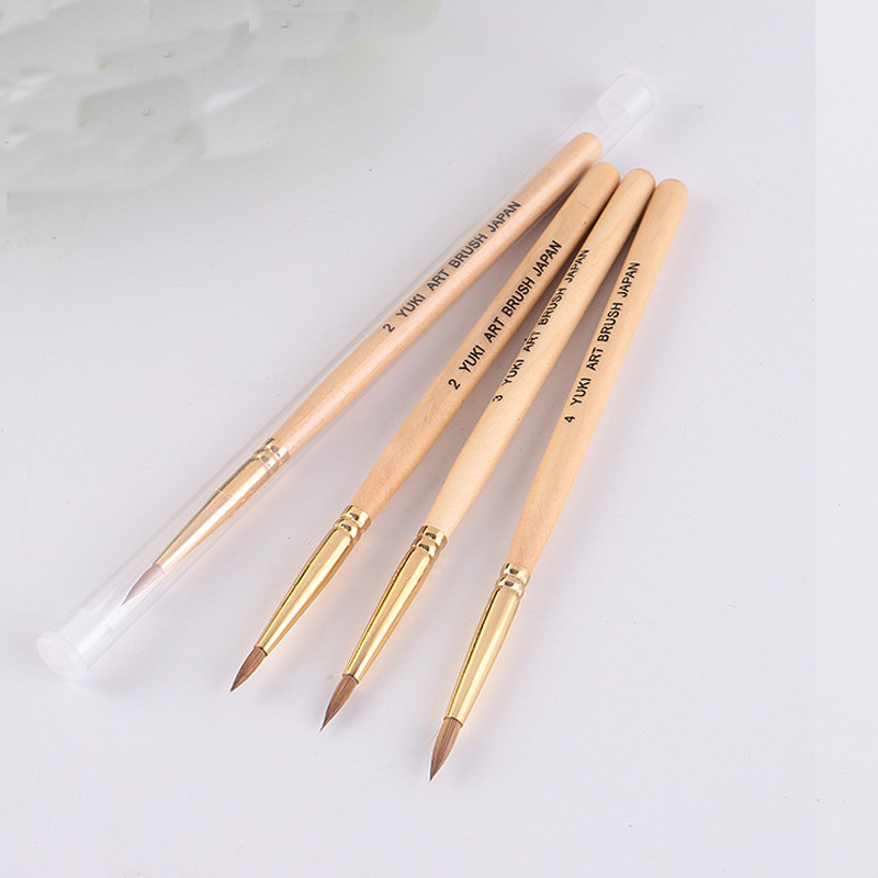 Kolinsky Akrilna četka za nokte Drvena drška Zlatna manikura u prahu Nail Gel Art kistovi za 3D dizajn noktiju