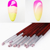 Ombre Effect Nail Art Brush Gradient Design UV Gel Polish Draw Paint Pen Cilindrinis nailono šereliai Plastikinis Apsauginis Manikiūras