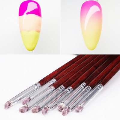 Ombre Effect Nail Art Brush Gradient Design UV Gel Polish Draw Paint Pen Цилиндрични найлонови влакна Пластмасова защита Маникюр