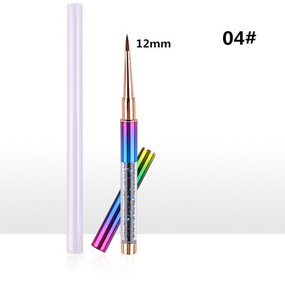 15 Style Art Nails Šepetėlio rašiklis Kalnų krištolinio akmens metalo akrilo rankenos pamušalas nukreipiantis ventiliatoriaus dizainas Krištolinė tapyba piešimo skulptūra rašiklis