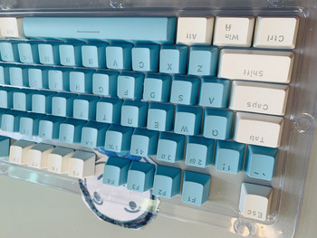 Нови 104 бр. механични клавишни капачки за клавиатура Комплект OEM двуцветна ABS лилаво бяла капачка за клавиши с подсветка за 61/87/104 клавиши Cherry MX Keycap