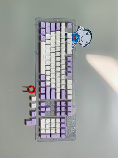 Nová sada 104 klávesov pre mechanickú klávesnicu, podsvietené dvojfarebné ABS fialovo-biele klávesy pre 61/87/104 klávesov Cherry MX