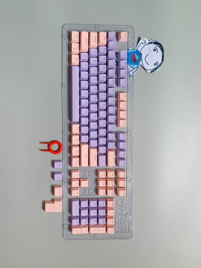 Nová sada 104 klávesov pre mechanickú klávesnicu, podsvietené dvojfarebné ABS fialovo-biele klávesy pre 61/87/104 klávesov Cherry MX