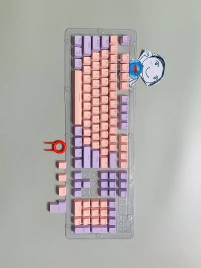 Nová sada 104 klávesov pre mechanickú klávesnicu, podsvietené dvojfarebné ABS fialovo-biele klávesy pre 61/87/104 klávesov Cherry MX