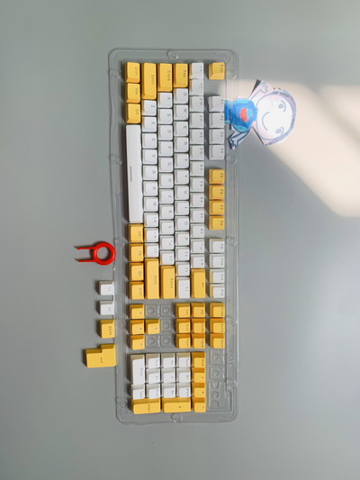 Nová sada 104 klávesov pre mechanickú klávesnicu, podsvietené dvojfarebné ABS fialovo-biele klávesy pre 61/87/104 klávesov Cherry MX