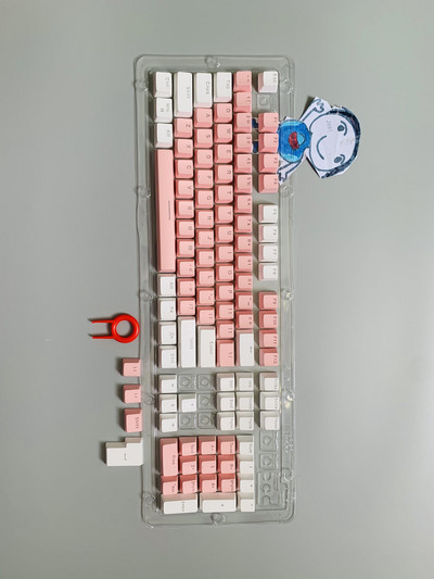 Nová sada 104 klávesov pre mechanickú klávesnicu, podsvietené dvojfarebné ABS fialovo-biele klávesy pre 61/87/104 klávesov Cherry MX