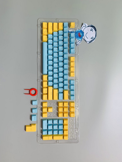 Nová sada 104 klávesov pre mechanickú klávesnicu, podsvietené dvojfarebné ABS fialovo-biele klávesy pre 61/87/104 klávesov Cherry MX