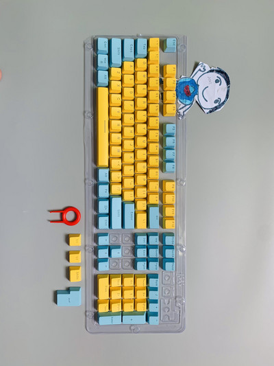 Nová sada 104 klávesov pre mechanickú klávesnicu, podsvietené dvojfarebné ABS fialovo-biele klávesy pre 61/87/104 klávesov Cherry MX