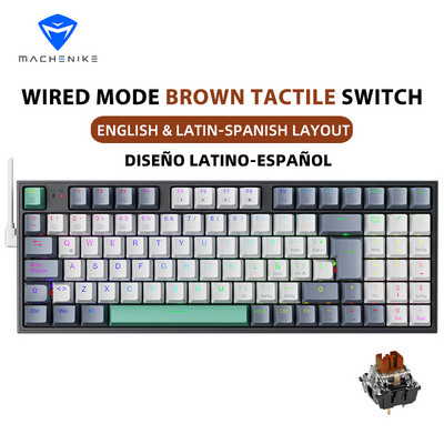 Mechaninė žaidimų klaviatūra Machenike K500 laidinė klaviatūra, karštai keičiama 94 klavišų RGB šviesa, Mac Windows